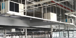 大型工業(yè)廠房車間整體降溫，應用工業(yè)省電空調(diào)-臥式軸流機組